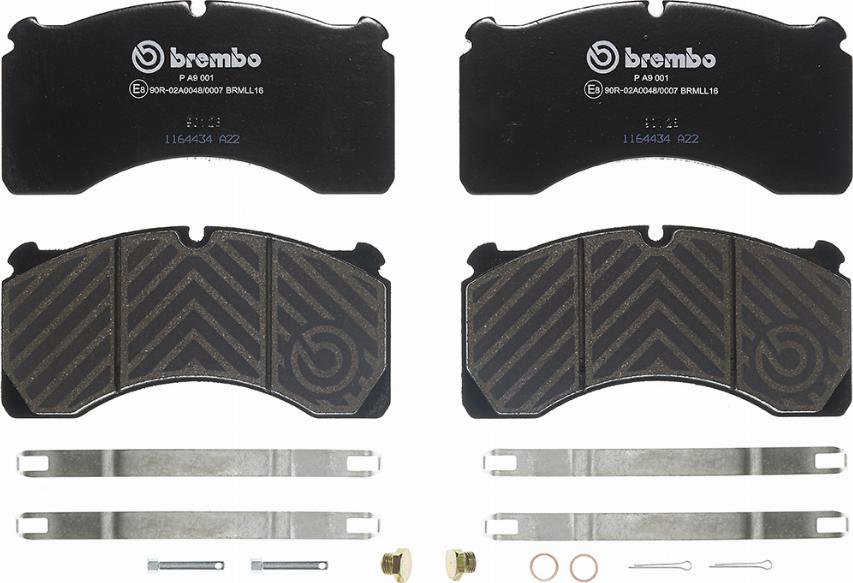 Brembo P A9 001 - Kit de plaquettes de frein, frein à disque cwaw.fr