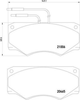 Brembo P A6 002 - Kit de plaquettes de frein, frein à disque cwaw.fr