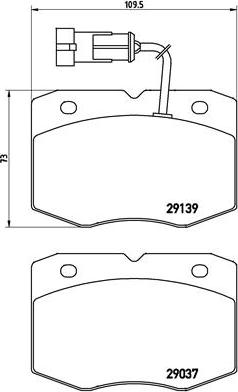 Brembo P A6 019 - Kit de plaquettes de frein, frein à disque cwaw.fr