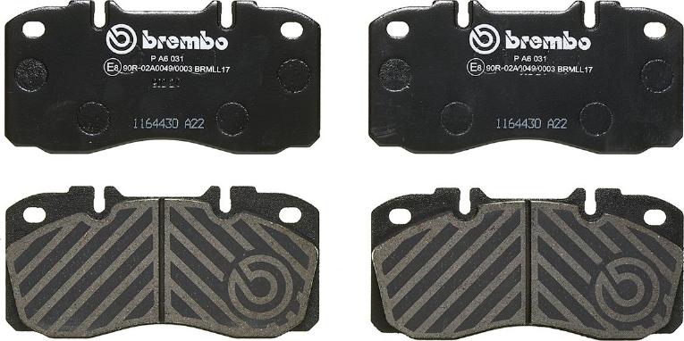 Brembo P A6 031 - Kit de plaquettes de frein, frein à disque cwaw.fr