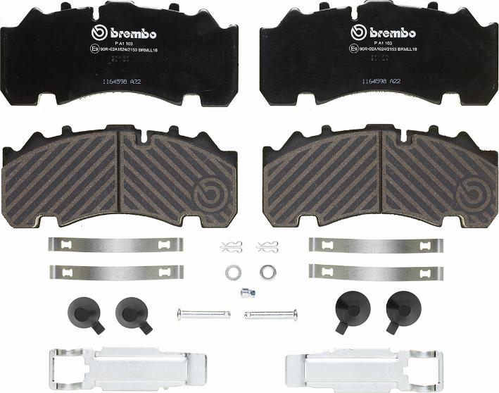 Brembo P A1 103 - Kit de plaquettes de frein, frein à disque cwaw.fr