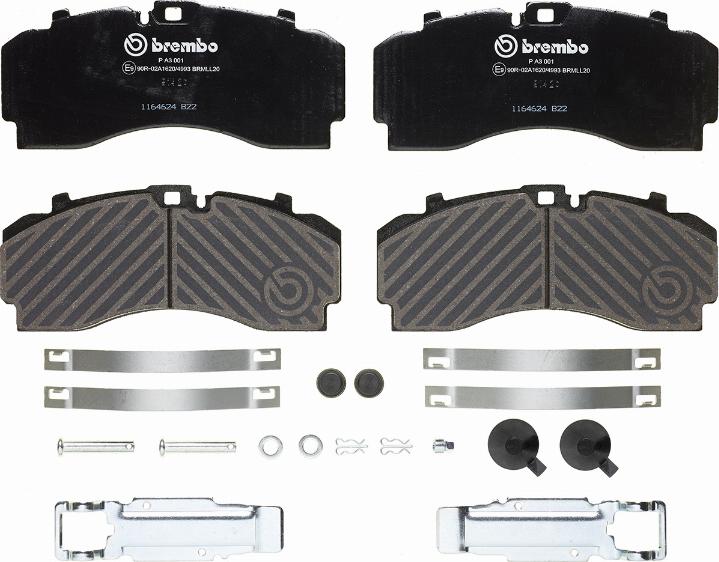 Brembo P A3 001 - Kit de plaquettes de frein, frein à disque cwaw.fr