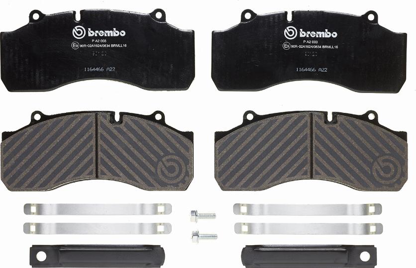 Brembo P A2 003 - Kit de plaquettes de frein, frein à disque cwaw.fr