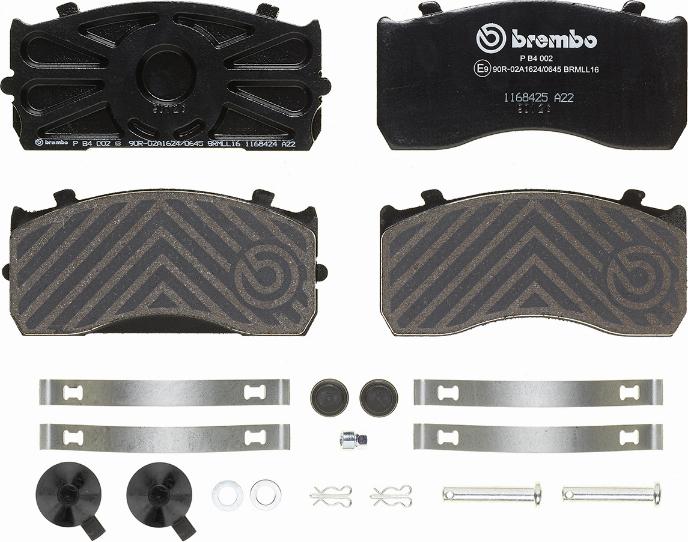 Brembo P B4 002 - Kit de plaquettes de frein, frein à disque cwaw.fr