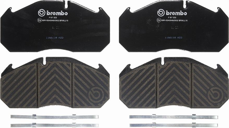 Brembo P B7 005 - Kit de plaquettes de frein, frein à disque cwaw.fr