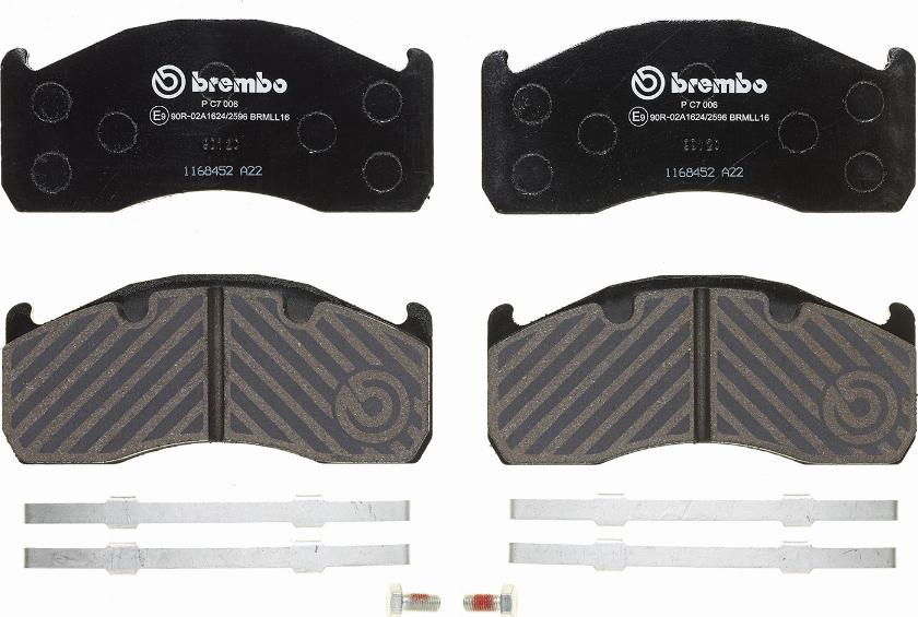 Brembo P C7 006 - Kit de plaquettes de frein, frein à disque cwaw.fr