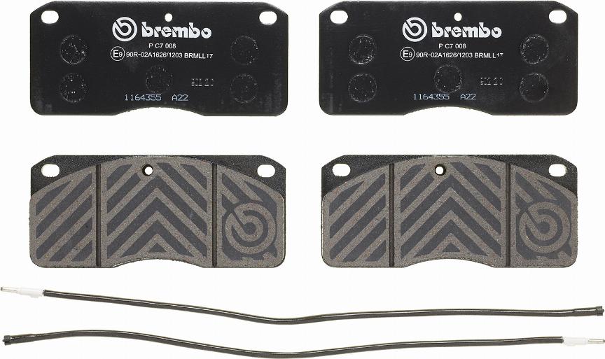 Brembo P C7 008 - Kit de plaquettes de frein, frein à disque cwaw.fr