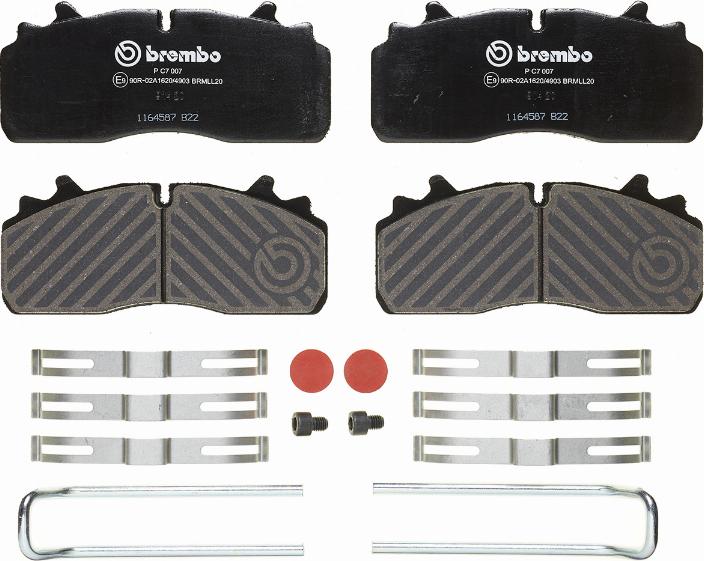 Brembo P C7 007 - Kit de plaquettes de frein, frein à disque cwaw.fr