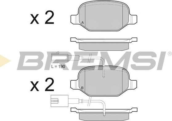 Bremsi BP3490 - Kit de plaquettes de frein, frein à disque cwaw.fr