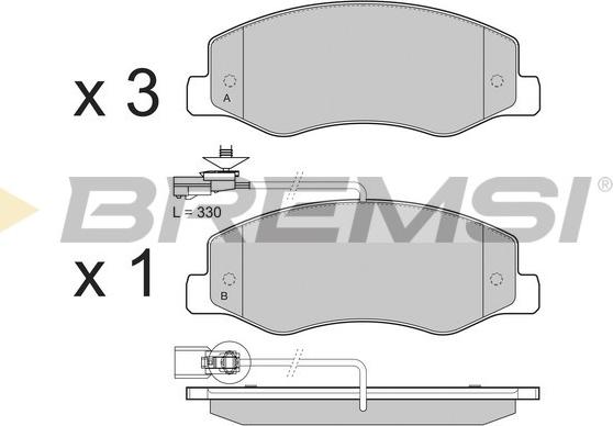 Bremsi BP3440 - Kit de plaquettes de frein, frein à disque cwaw.fr