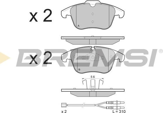 Bremsi BP3487 - Kit de plaquettes de frein, frein à disque cwaw.fr