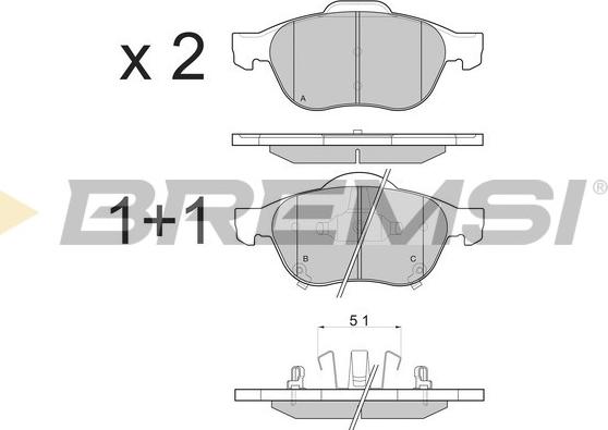 Bremsi BP3085 - Kit de plaquettes de frein, frein à disque cwaw.fr