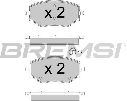 Bremsi BP3889 - Kit de plaquettes de frein, frein à disque cwaw.fr