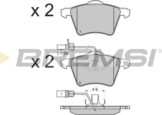 Bremsi BP2900 - Kit de plaquettes de frein, frein à disque cwaw.fr