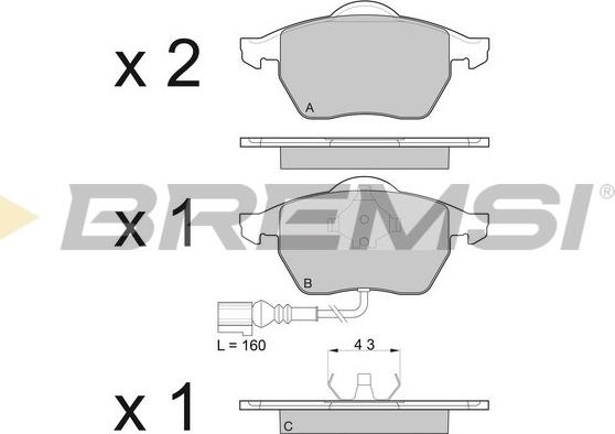 Bremsi BP2984 - Kit de plaquettes de frein, frein à disque cwaw.fr