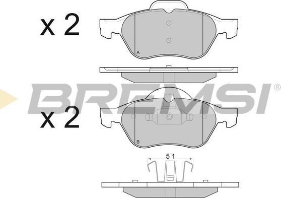 Bremsi BP2981 - Kit de plaquettes de frein, frein à disque cwaw.fr