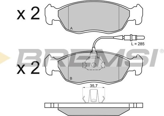 Bremsi BP2595 - Kit de plaquettes de frein, frein à disque cwaw.fr