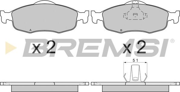 Bremsi BP2592 - Kit de plaquettes de frein, frein à disque cwaw.fr