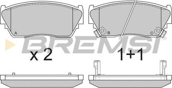 Bremsi BP2511 - Kit de plaquettes de frein, frein à disque cwaw.fr