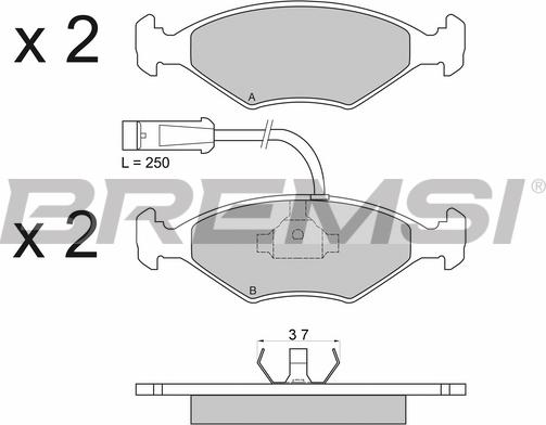 Bremsi BP2589 - Kit de plaquettes de frein, frein à disque cwaw.fr