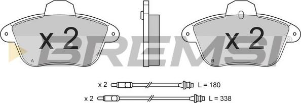 Bremsi BP2521 - Kit de plaquettes de frein, frein à disque cwaw.fr