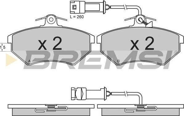 Bremsi BP2644 - Kit de plaquettes de frein, frein à disque cwaw.fr