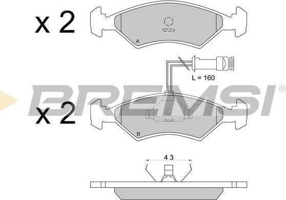 Bremsi BP2163 - Kit de plaquettes de frein, frein à disque cwaw.fr