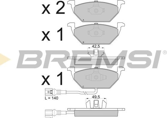 Bremsi BP2848 - Kit de plaquettes de frein, frein à disque cwaw.fr