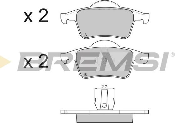 Bremsi BP2843 - Kit de plaquettes de frein, frein à disque cwaw.fr