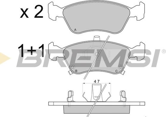 Bremsi BP2814 - Kit de plaquettes de frein, frein à disque cwaw.fr