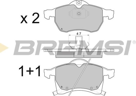 Bremsi BP2811 - Kit de plaquettes de frein, frein à disque cwaw.fr