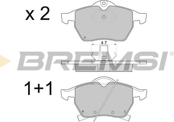 Bremsi BP2813 - Kit de plaquettes de frein, frein à disque cwaw.fr