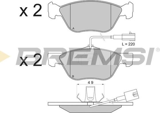 Bremsi BP2838 - Kit de plaquettes de frein, frein à disque cwaw.fr