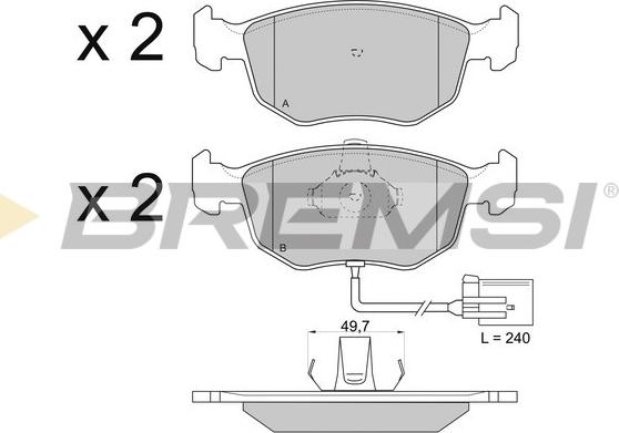 Bremsi BP2707 - Kit de plaquettes de frein, frein à disque cwaw.fr