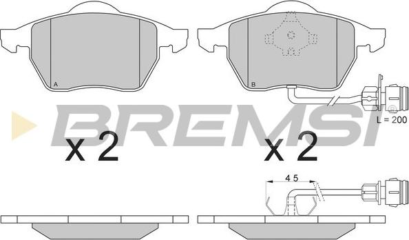 Bremsi BP2733 - Kit de plaquettes de frein, frein à disque cwaw.fr