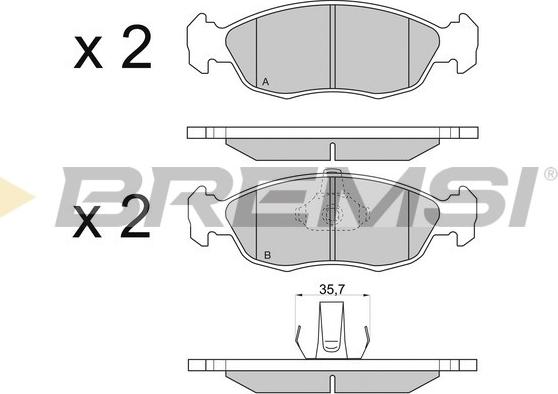 Bremsi BP2729 - Kit de plaquettes de frein, frein à disque cwaw.fr