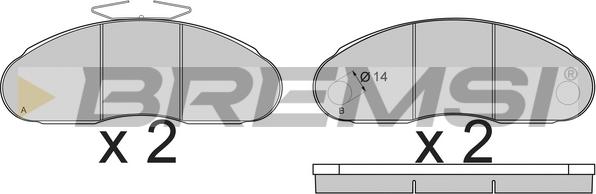 Bremsi BP7261 - Kit de plaquettes de frein, frein à disque cwaw.fr