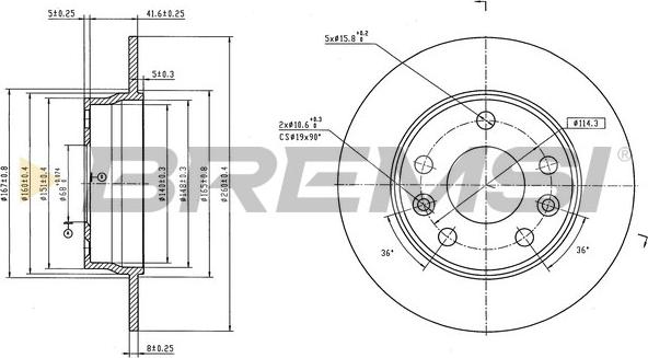 Bremsi CD9045S - Disque de frein cwaw.fr