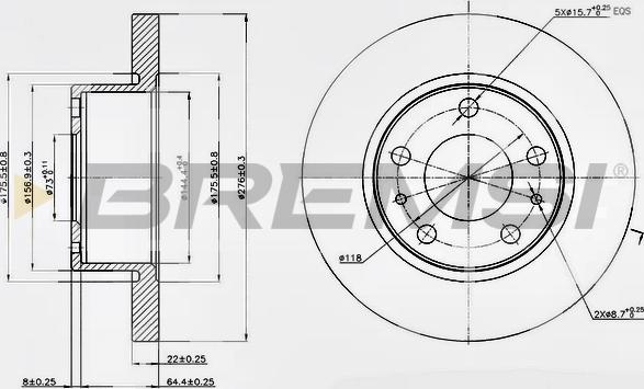 Bremsi CD5194S - Disque de frein cwaw.fr