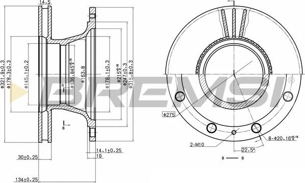 Bremsi CD5106V - Disque de frein cwaw.fr