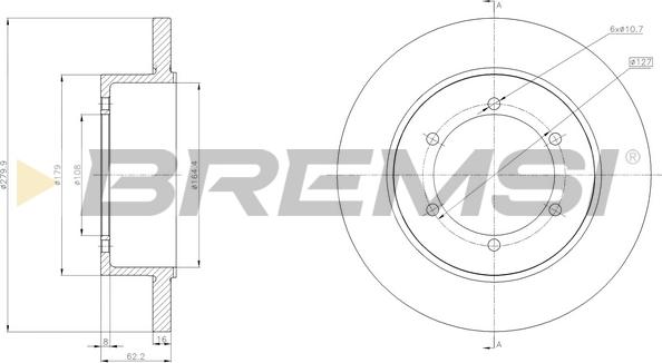 Bremsi CD5369S - Disque de frein cwaw.fr