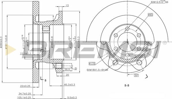 Bremsi CD5313S - Disque de frein cwaw.fr