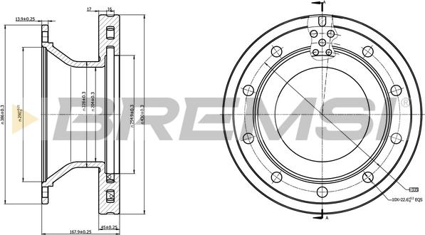 Bremsi CD5336V - Disque de frein cwaw.fr