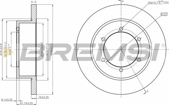 Bremsi CD5327S - Disque de frein cwaw.fr