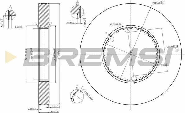 Bremsi CD5249S - Disque de frein cwaw.fr