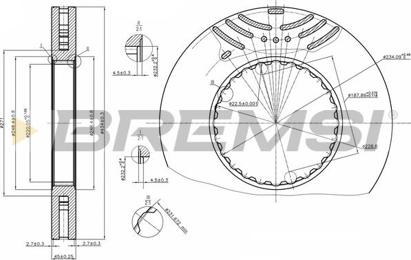 Bremsi CD5259V - Disque de frein cwaw.fr