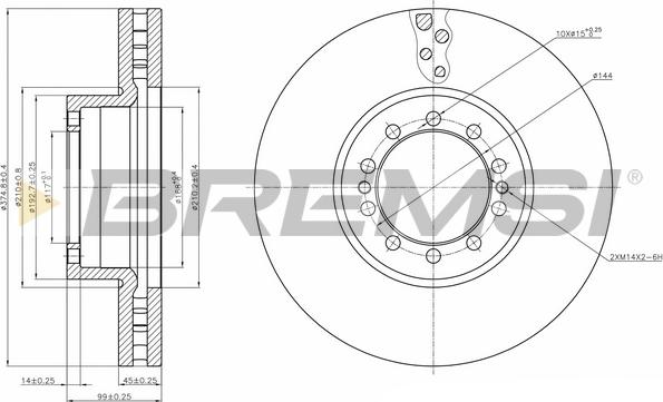 Bremsi CD5257V - Disque de frein cwaw.fr