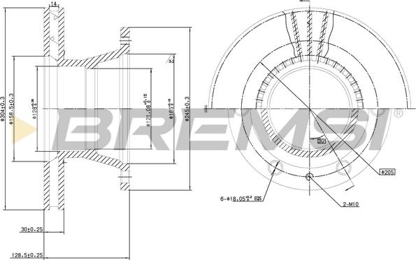 Bremsi CD5233V - Disque de frein cwaw.fr