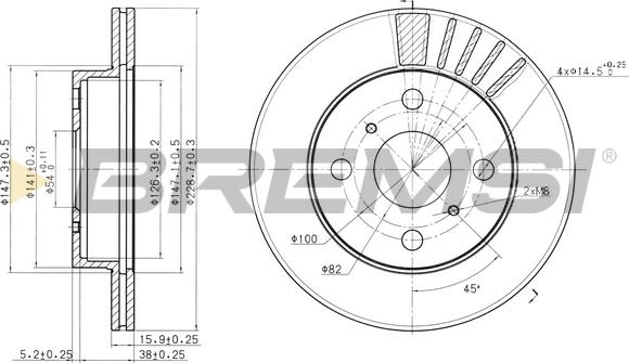 Bremsi CD6948V - Disque de frein cwaw.fr