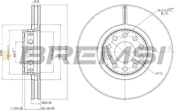 Bremsi CD6954V - Disque de frein cwaw.fr